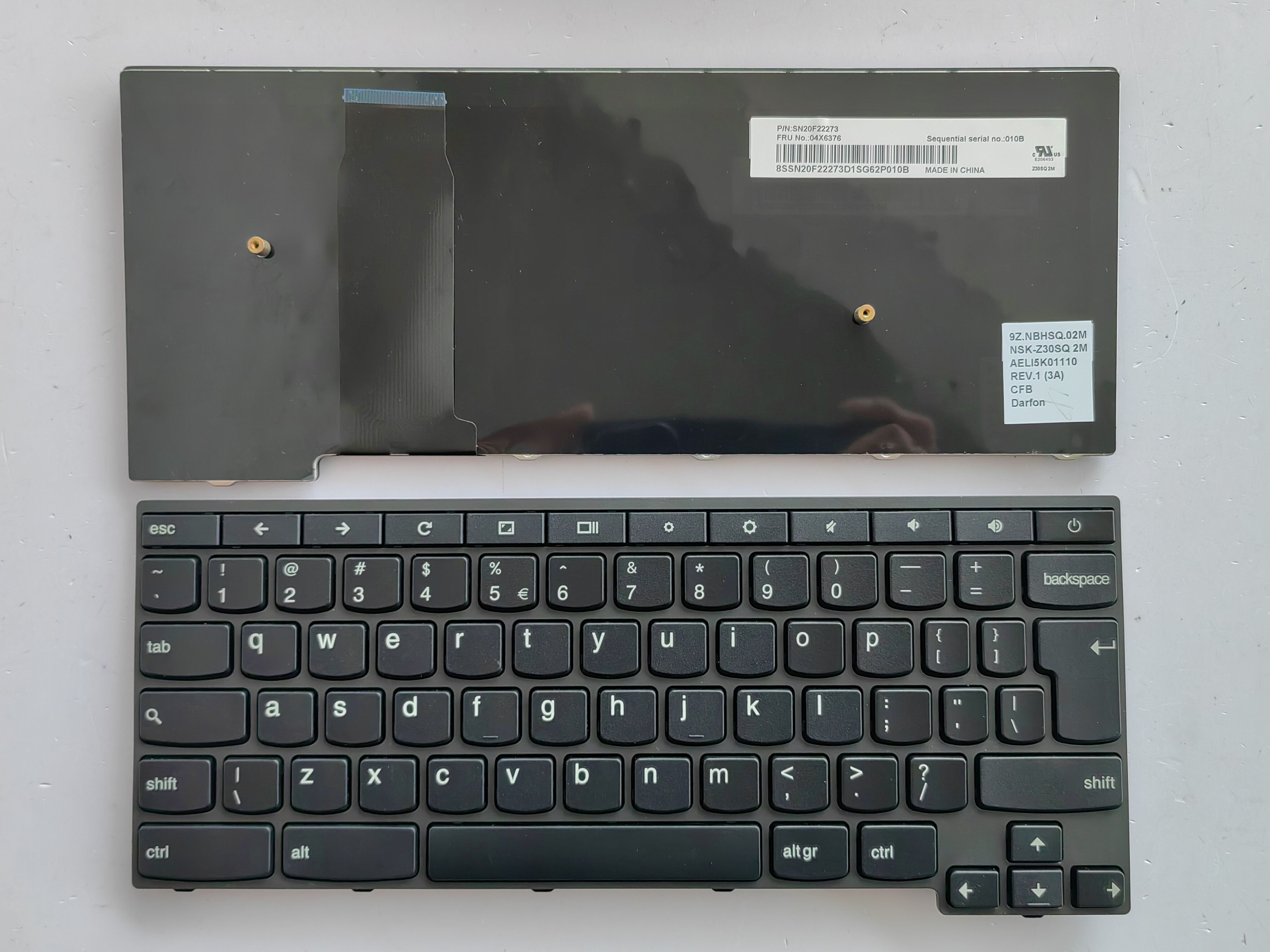 Picture of New Replacement Laptop Keyboard For LENOVO YOGA11E Google version with lock, long pillar BLACK FRAME BLACK UI Layout